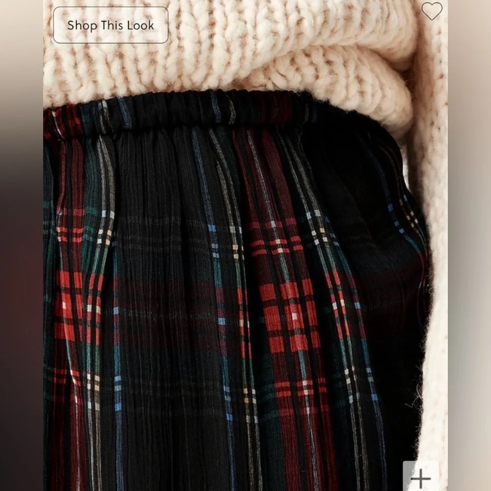 NWT J.Crew Gwen Lined Knee Length Plaid Layered Slip Skirt in Crinkle Chiffon - Picture 4 of 15